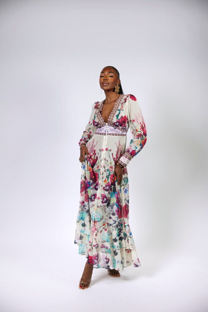Sage robe longue